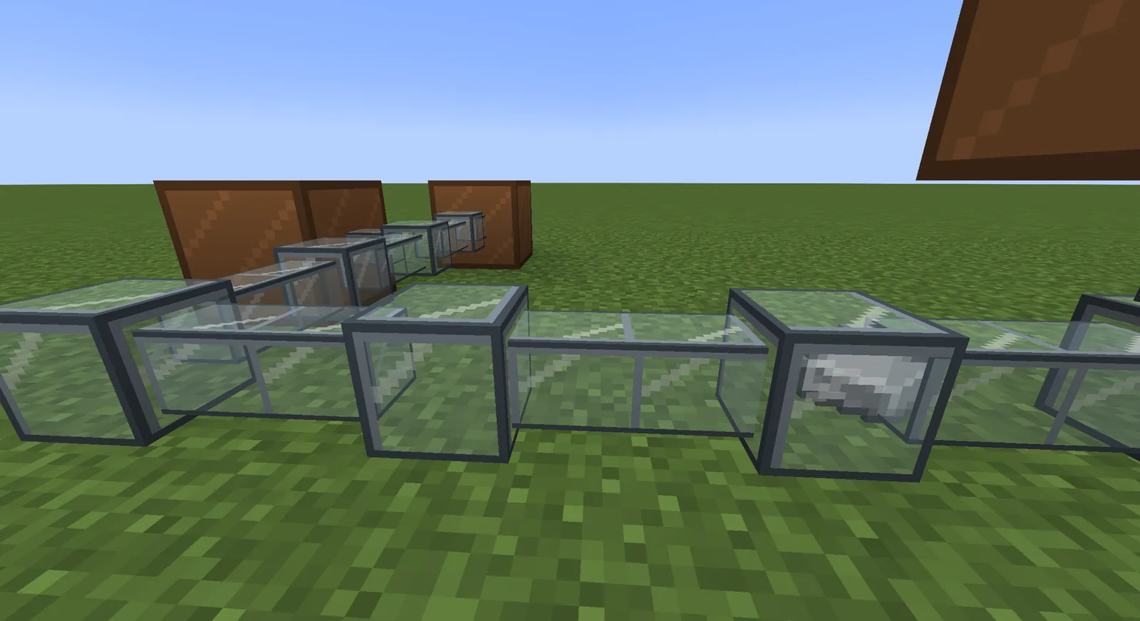 Items travelling through a glass duct