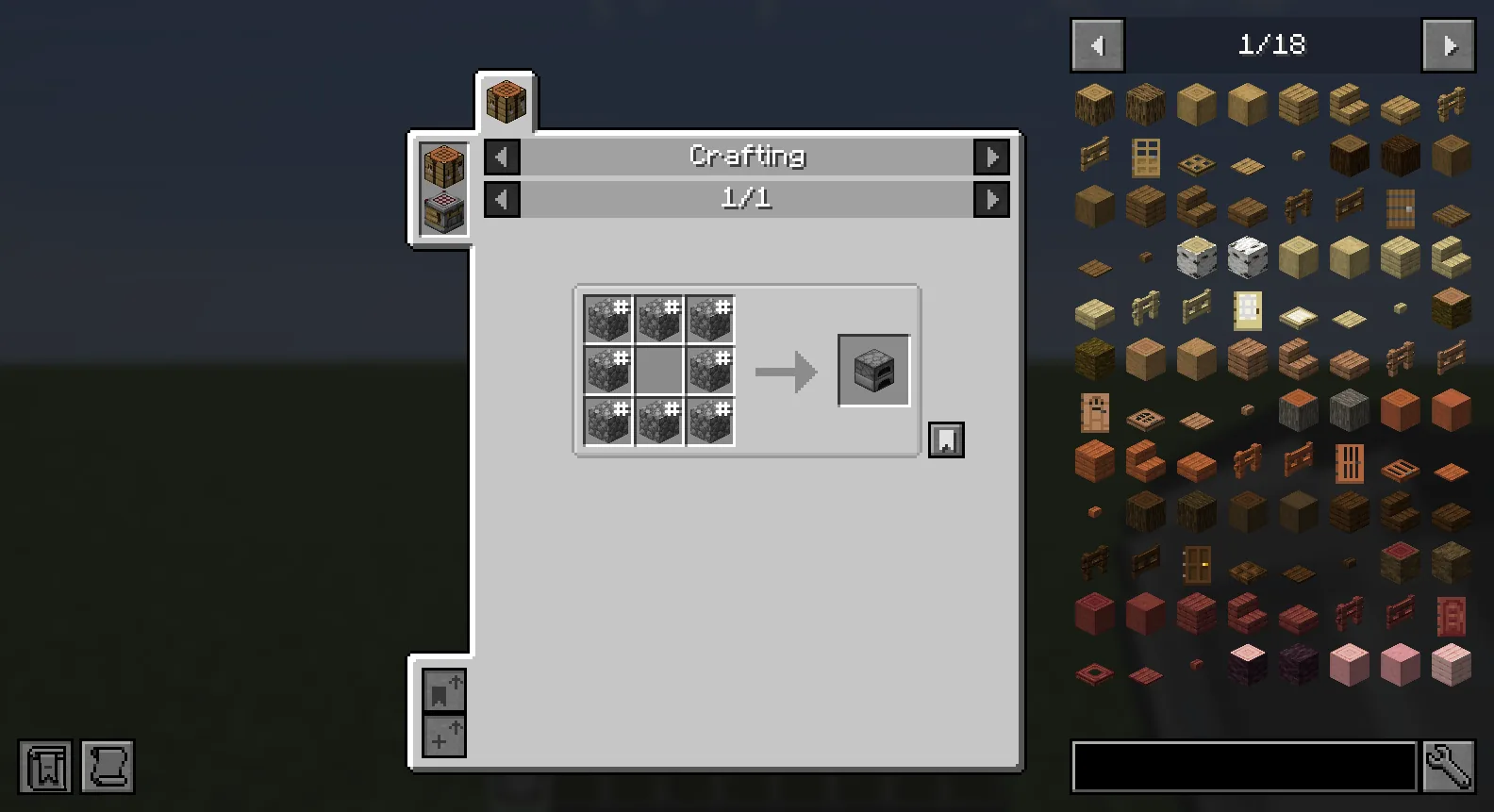 A crafting recipe shown in JEI