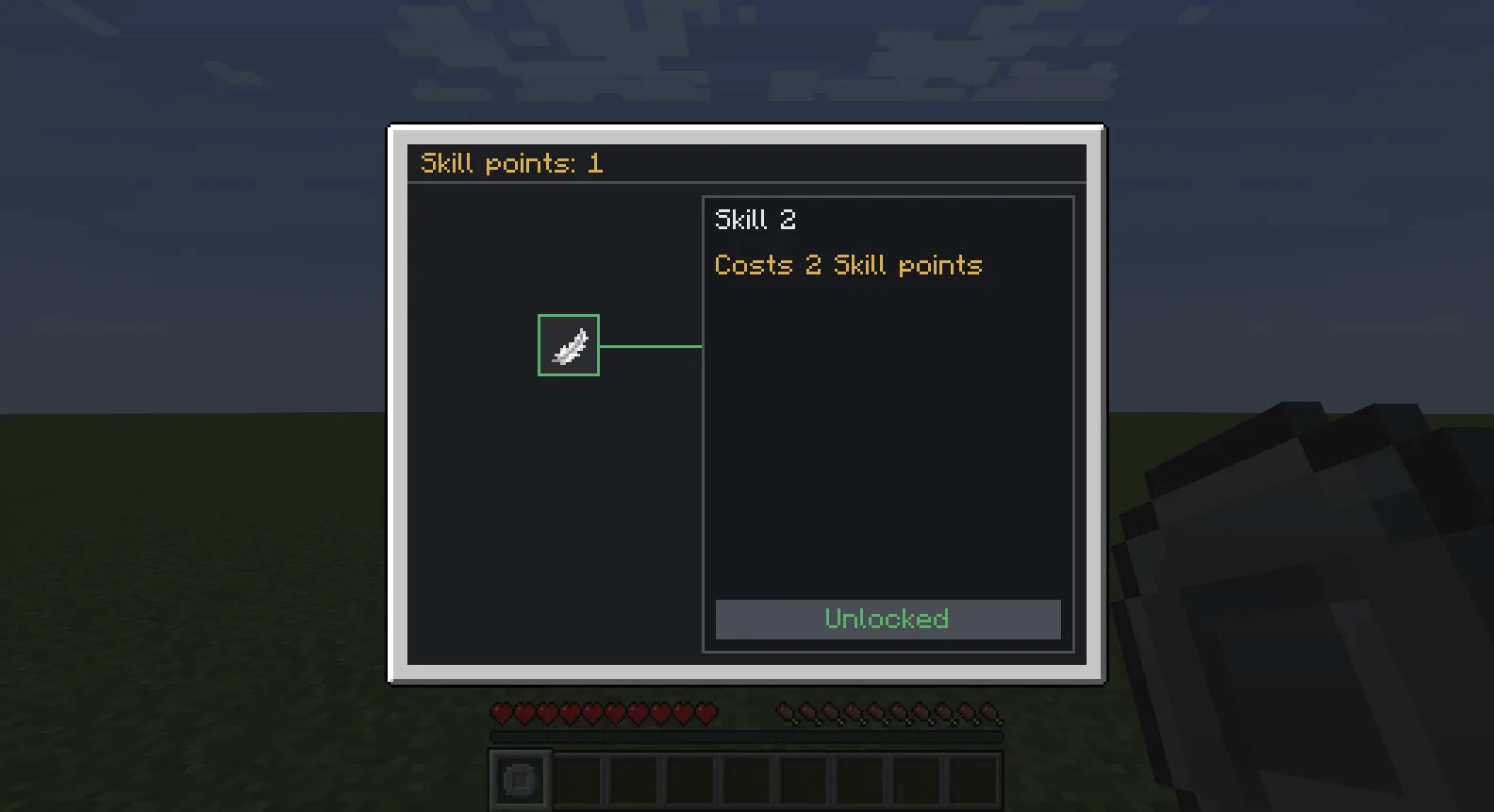 A skill tree with a skill bought
